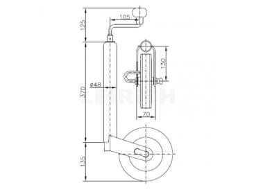 Stützrad Standard 48 mit Bremsfunktion